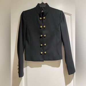 Mango Black Jacket with Red Collar